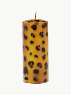 Handgemaakte stompkaars Leopard, H 15 cm