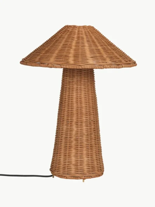 Handgemaakte tafellamp Dou van rotan