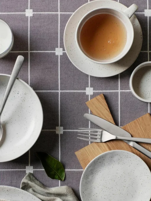 Handgemaakte theekopje Nordic Vanilla met schoteltje