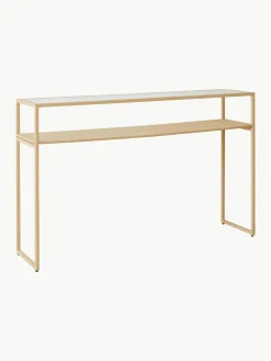 Handgemaakte wandtafel Raffia met glazen tafelblad