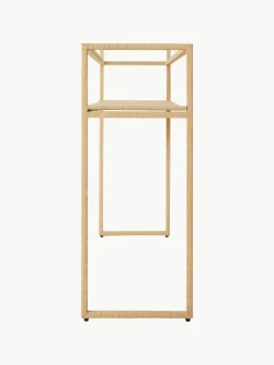 Handgemaakte wandtafel Raffia met glazen tafelblad