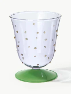 Handgemaakte waterglazen Dot van borosilicaatglas, 2 stuks