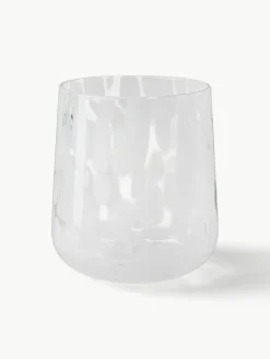 Handgemaakte waterglazen Oakley met stippenpatroon, set van 4