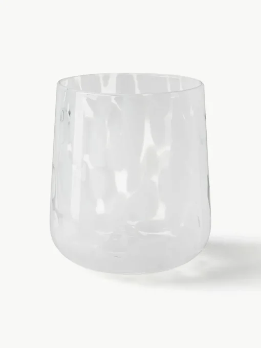 Handgemaakte waterglazen Oakley met stippenpatroon, set van 4