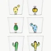 Handgemaakte waterglazen Desert Plants, 6-delig