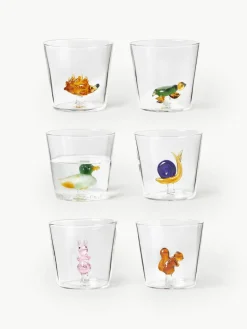 Handgemaakte waterglazen Animal Farm, 6-delig