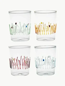 Handgemaakte waterglazen Quattro, set van 4
