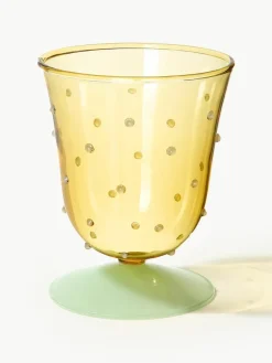 Handgemaakte waterglazen Dot van borosilicaatglas, 2 stuks