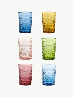 Handgemaakte waterglazen Confezione, set van 6