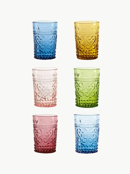 Handgemaakte waterglazen Confezione, set van 6