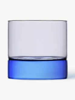 Handgemaakte waterglazen bamboe Groove, 2 stuks