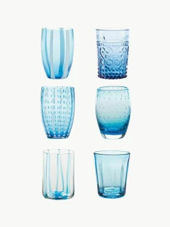 Handgemaakte waterglazen Melting, set van 6