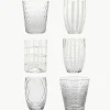 Handgemaakte waterglazen Melting, 6-delig
