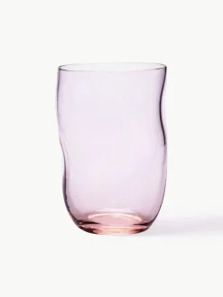 Handgemaakte waterglazen Squeeze in organische vorm, 6 stuks