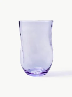 Handgemaakte waterglazen Squeeze in organische vorm, 6 stuks