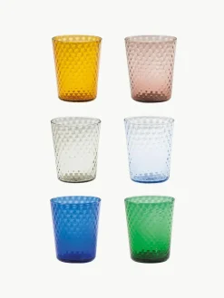 Handgemaakte waterglazen Veneziano, 6-delig