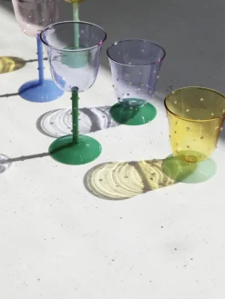 Handgemaakte waterglazen Dot van borosilicaatglas, 2 stuks