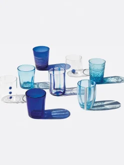 Handgemaakte waterglazen Melting, 6-delig