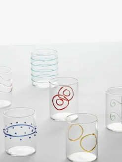 Handgemaakte waterglazen Deco' Arlecchino, set van 6