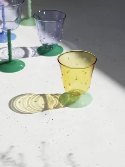 Handgemaakte waterglazen Dot van borosilicaatglas, 2 stuks