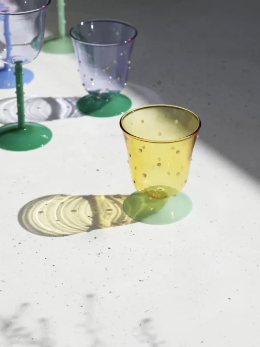 Handgemaakte waterglazen Dot van borosilicaatglas, 2 stuks