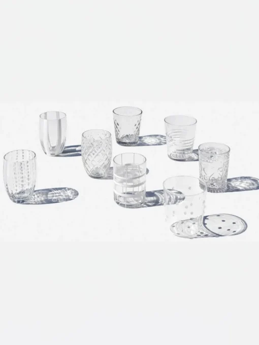 Handgemaakte waterglazen Melting, 6-delig