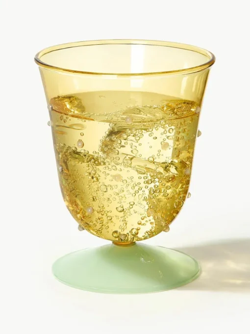 Handgemaakte waterglazen Dot van borosilicaatglas, 2 stuks