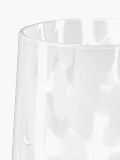 Handgemaakte waterglazen Oakley met stippenpatroon, set van 4