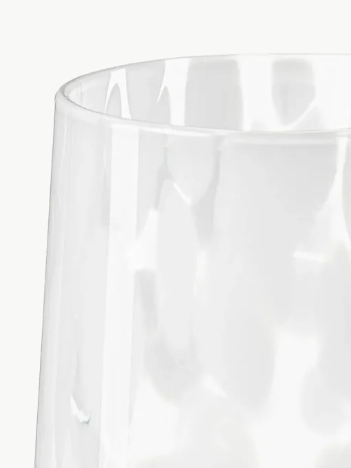 Handgemaakte waterglazen Oakley met stippenpatroon, set van 4