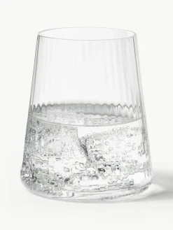 Handgemaakte waterglazen Cami met groefstructuur, 4 stuks