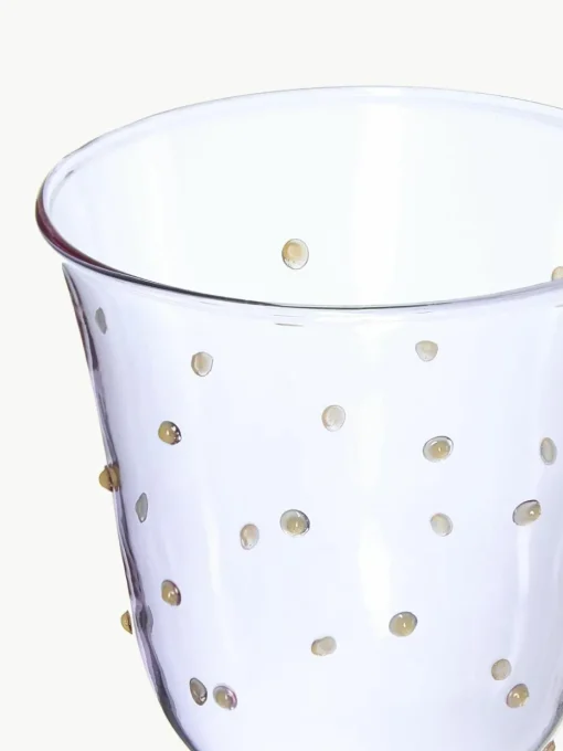Handgemaakte waterglazen Dot van borosilicaatglas, 2 stuks