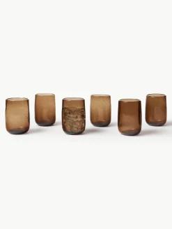 Handgemaakte waterglazen Bari met luchtbellen, 6 stuks