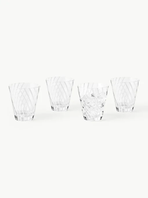 Handgemaakte waterglazen Carson, 4 stuks