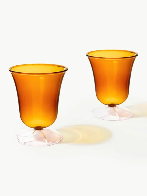 Handgemaakte waterglazen Eve van borosilicaatglas, 2 stuks