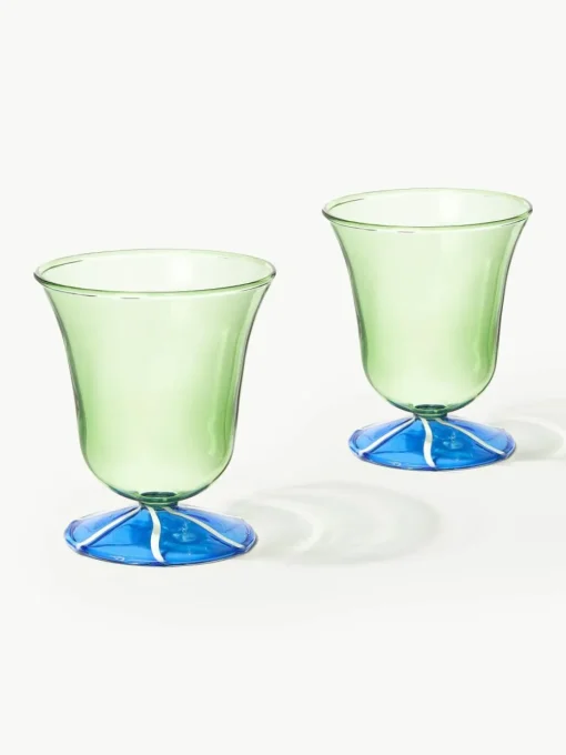 Handgemaakte waterglazen Eve van borosilicaatglas, 2 stuks