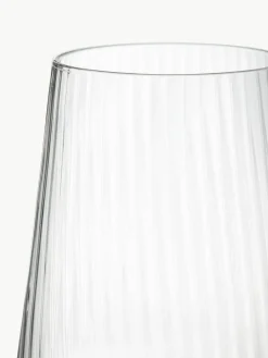 Handgemaakte waterglazen Cami met groefstructuur, 4 stuks