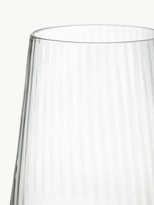 Handgemaakte waterglazen Cami met groefstructuur, 4 stuks