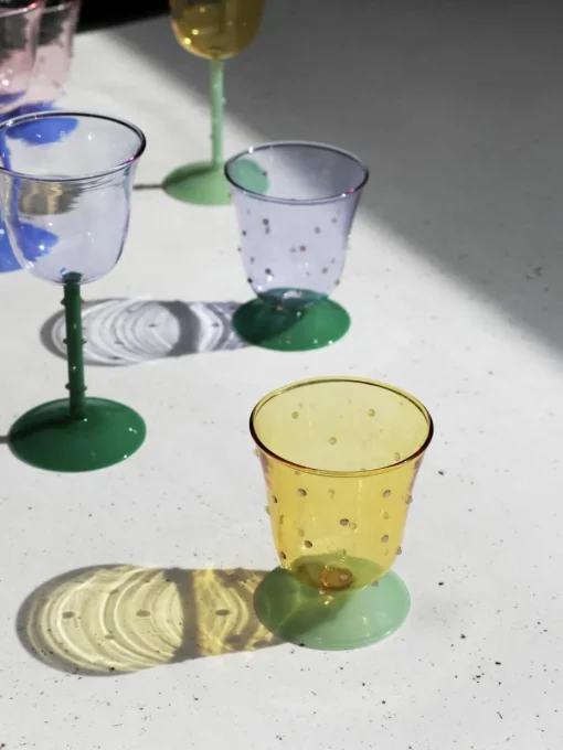 Handgemaakte waterglazen Dot van borosilicaatglas, 2 stuks