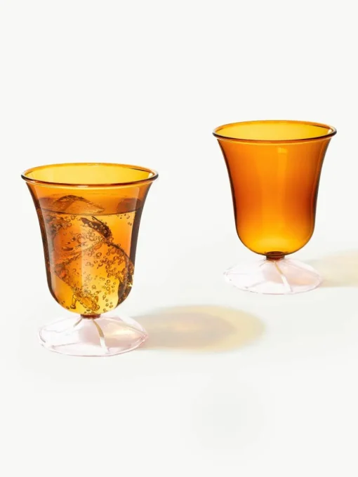 Handgemaakte waterglazen Eve van borosilicaatglas, 2 stuks
