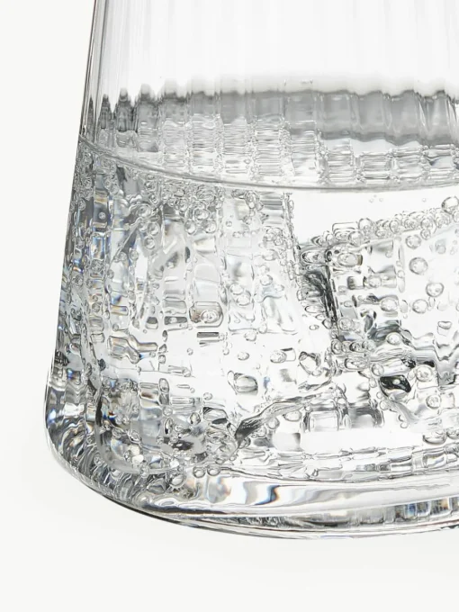 Handgemaakte waterglazen Cami met groefstructuur, 4 stuks