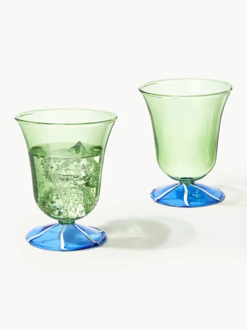Handgemaakte waterglazen Eve van borosilicaatglas, 2 stuks