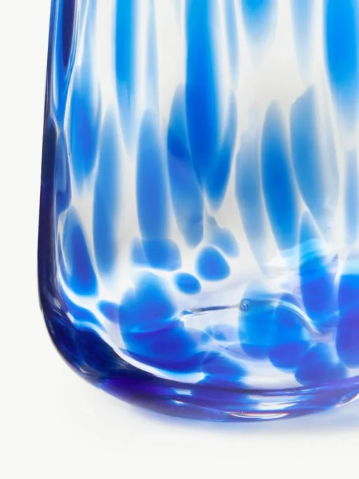 Handgemaakte waterglazen Oakley met stippenpatroon, 4 stuks