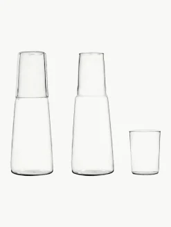 Handgemaakte waterkaraf en waterglas Torre, set van 2