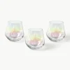 Handgemaakte waxinelichthouders Rainbow, set van 3