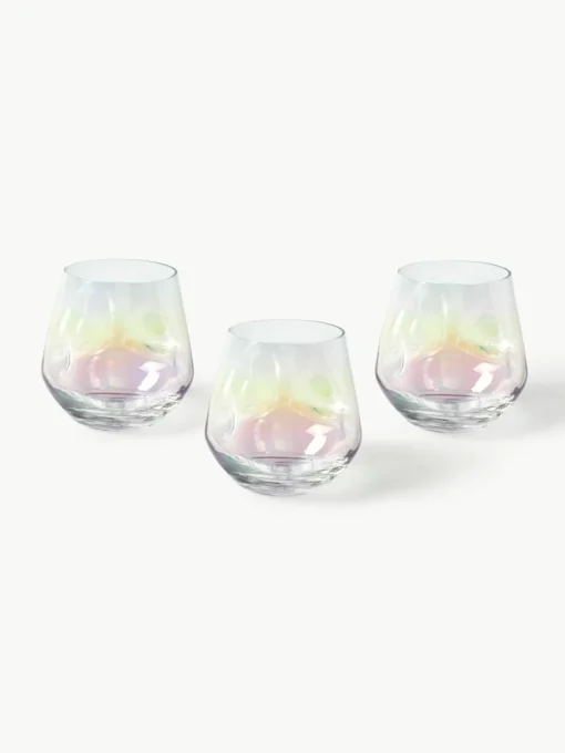 Handgemaakte waxinelichthouders Rainbow, set van 3