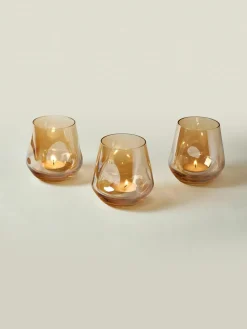 Handgemaakte waxinelichthoudersset Lustre, set van 3