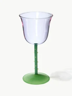 Handgemaakte wijnglazen Dot van borosilicaatglas, 2 stuks