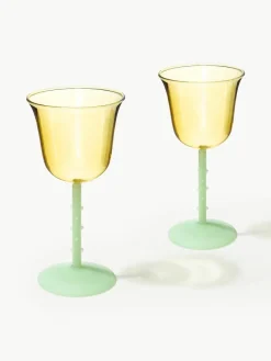 Handgemaakte wijnglazen Dot van borosilicaatglas, 2 stuks