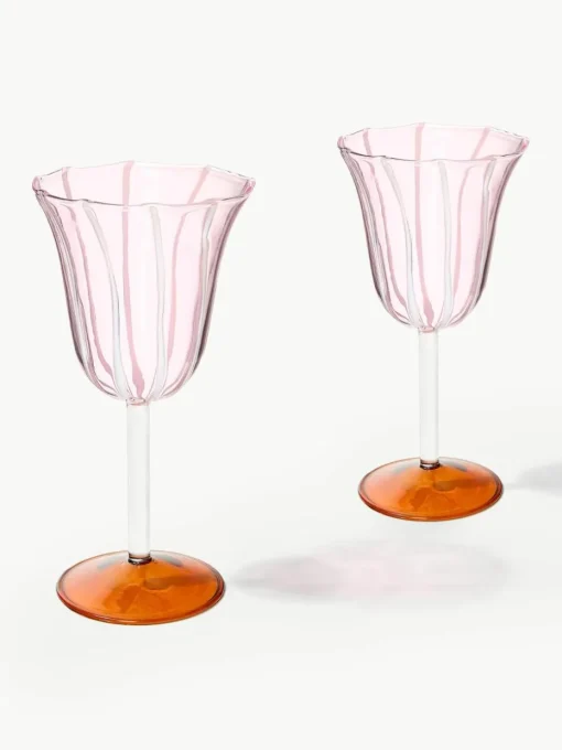 Handgemaakte wijnglazen Eve van borosilicaatglas, 2 stuks