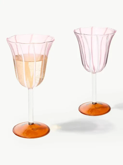 Handgemaakte wijnglazen Eve van borosilicaatglas, 2 stuks